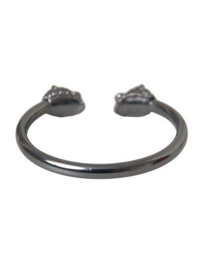 Black Rhodium Lion Bangle Bracelet Women - The Luxe Alliance