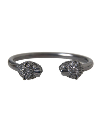 Black Rhodium Lion Bangle Bracelet Women - The Luxe Alliance