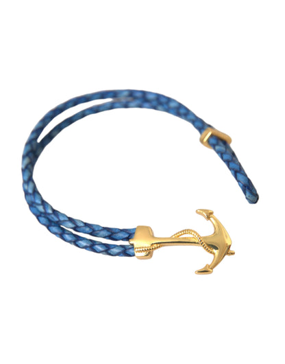 Blue Gold Anchor 925 Silver Charm Bracelet Mens - The Luxe Alliance