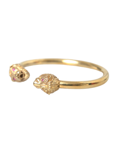 Gold CZ Lion Bangle Bracelet Women - The Luxe Alliance