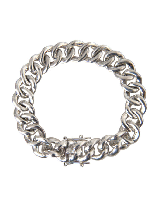 Solid Heavy Curb Link 925 Sterling Silver Bracelet Men - The Luxe Alliance