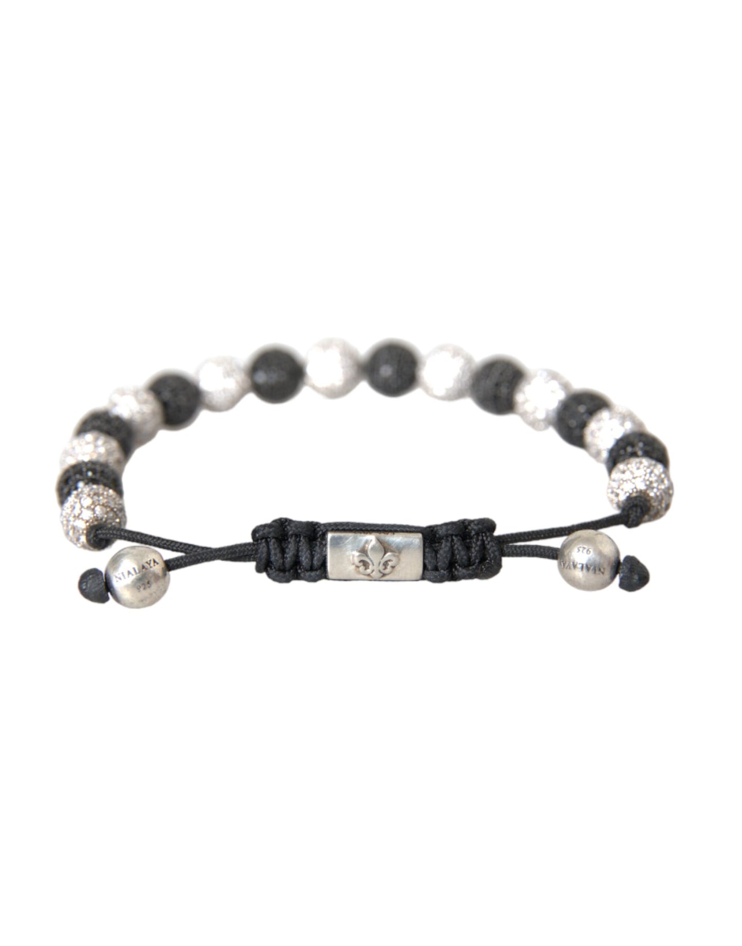 CZ Crystal Ball Black White Beaded Bracelet - The Luxe Alliance