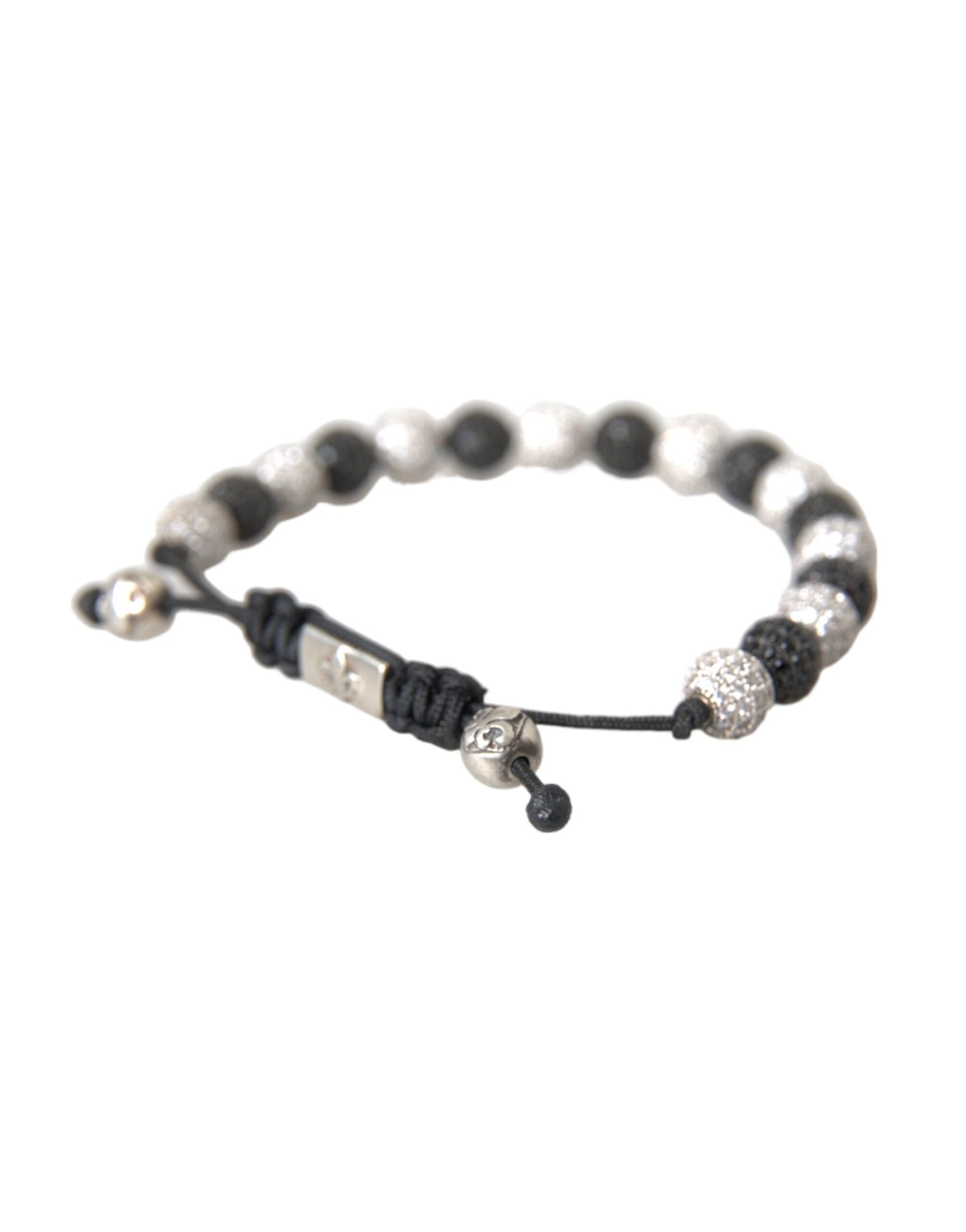 CZ Crystal Ball Black White Beaded Bracelet - The Luxe Alliance