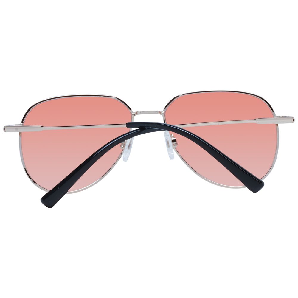 Serengeti Rose Gold Unisex Sunglasses – Round Frame with Orange Lenses, 55mm