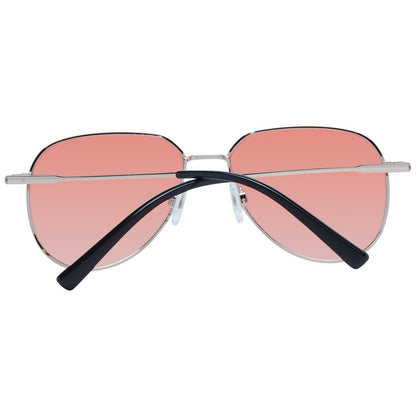 Serengeti Rose Gold Unisex Sunglasses – Round Frame with Orange Lenses, 55mm