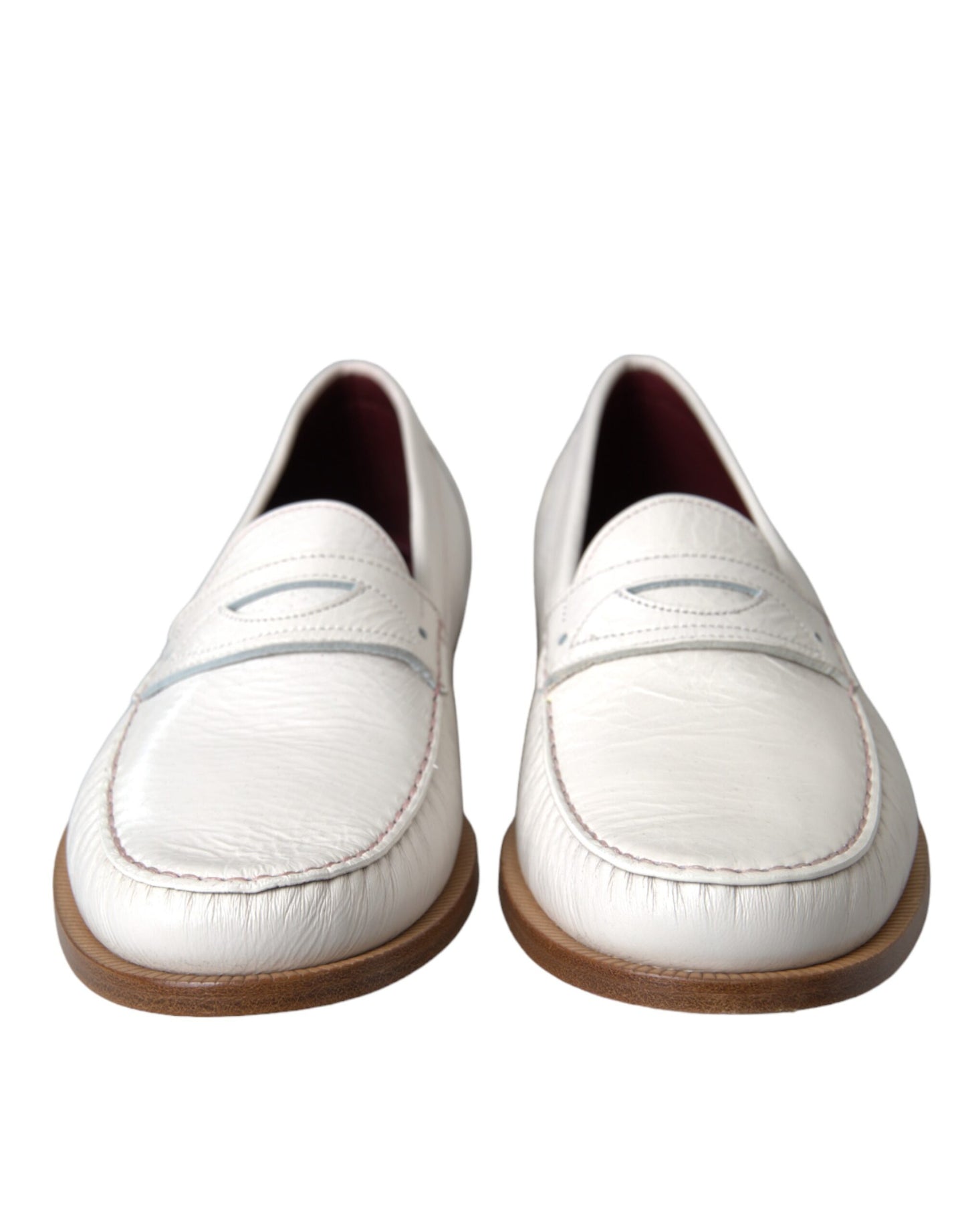 White Leather Slip On Mocassin Loafers Shoes - The Luxe Alliance