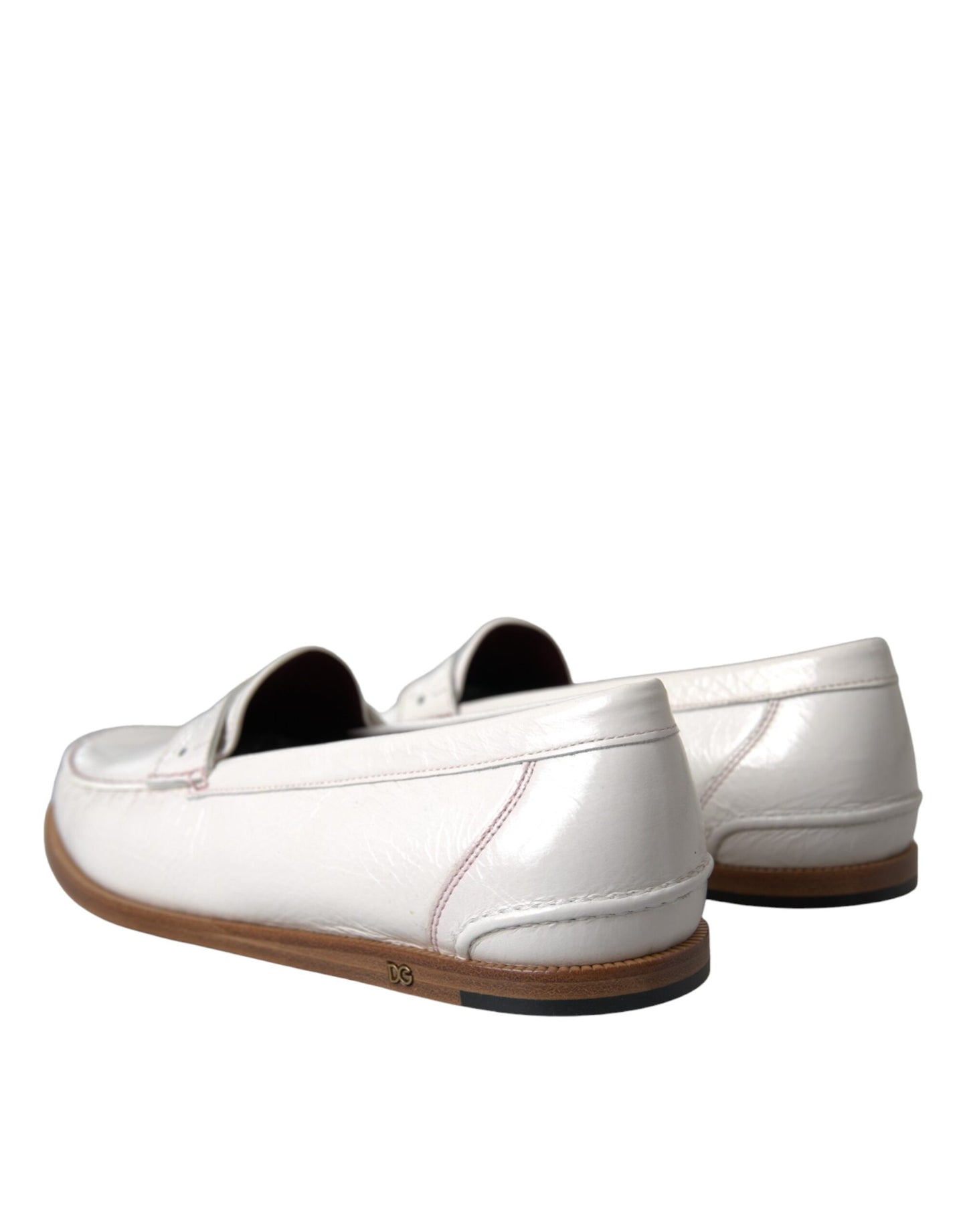 White Leather Slip On Mocassin Loafers Shoes - The Luxe Alliance