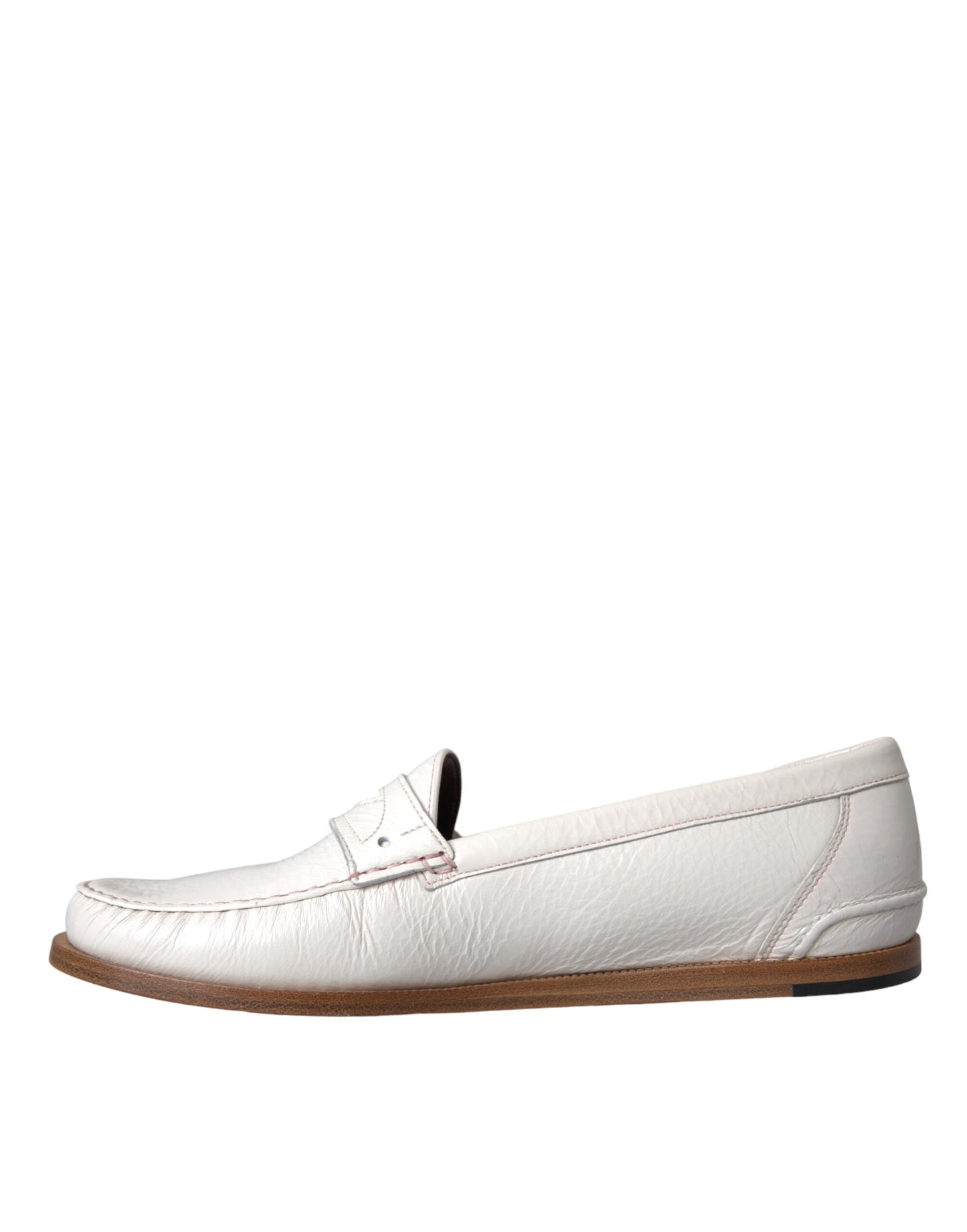 White Leather Slip On Mocassin Loafers Shoes - The Luxe Alliance