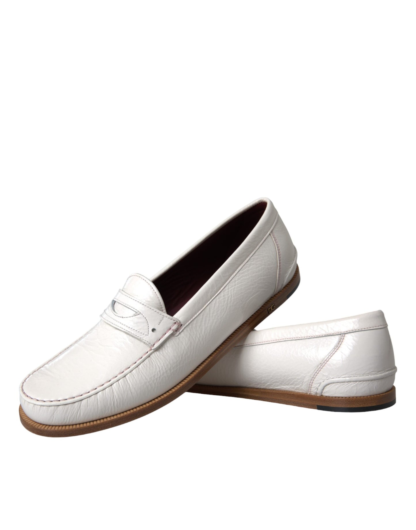 White Leather Slip On Mocassin Loafers Shoes - The Luxe Alliance