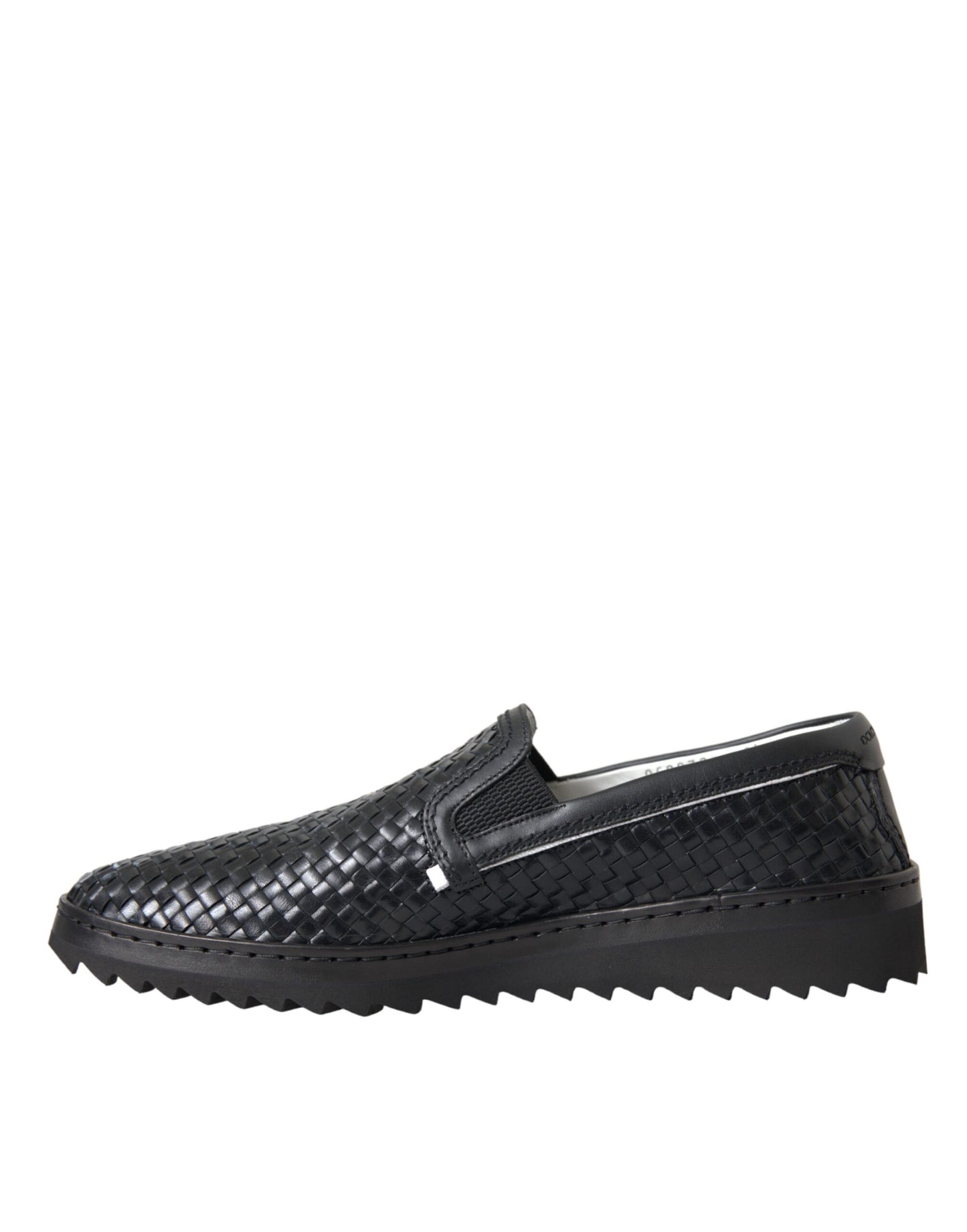 Black Woven Buffalo Leather Men Loafers Shoes - The Luxe Alliance