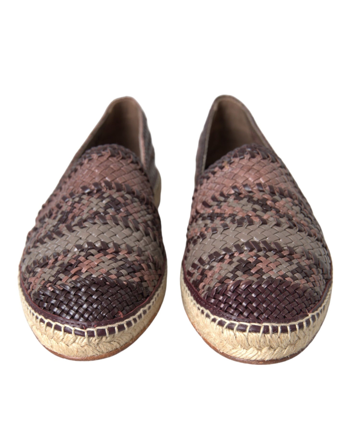 Brown Buffalo Leather Espadrille Flats Shoes - The Luxe Alliance