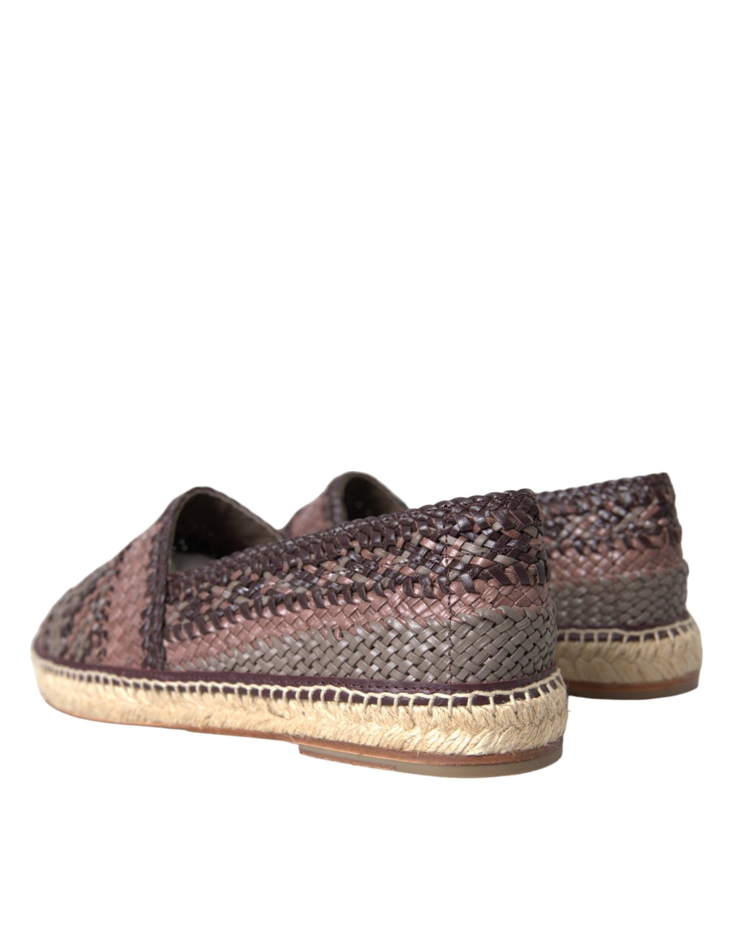 Brown Buffalo Leather Espadrille Flats Shoes - The Luxe Alliance