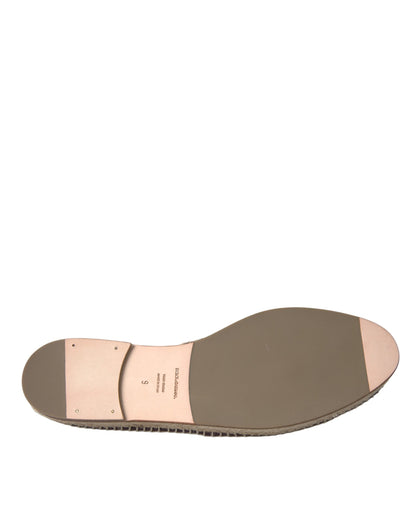 Brown Buffalo Leather Espadrille Flats Shoes - The Luxe Alliance