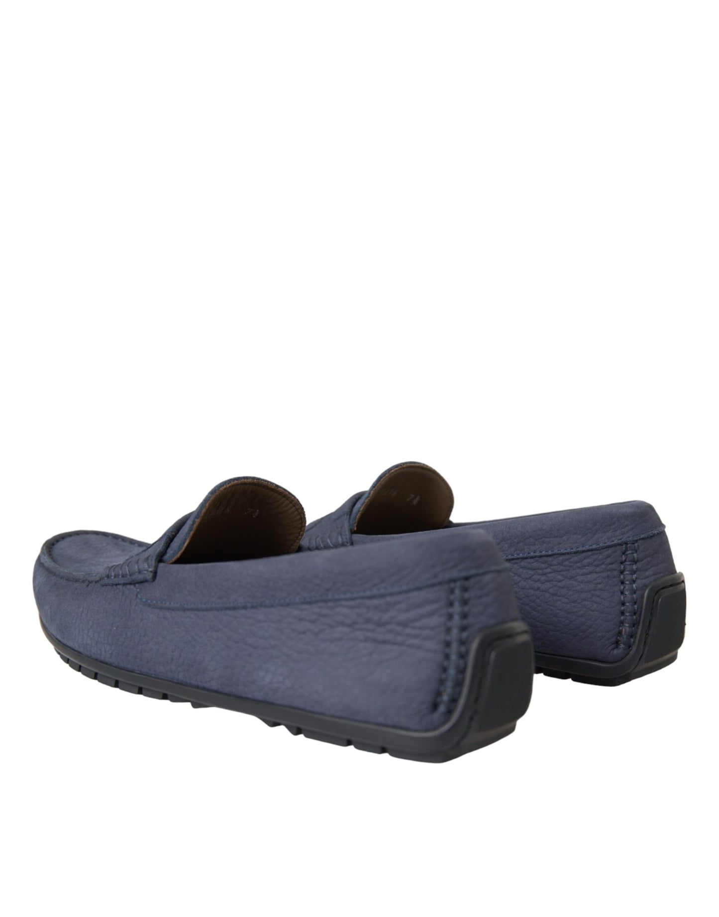 Blue Calf Leather Slip On Moccasin Shoes - The Luxe Alliance