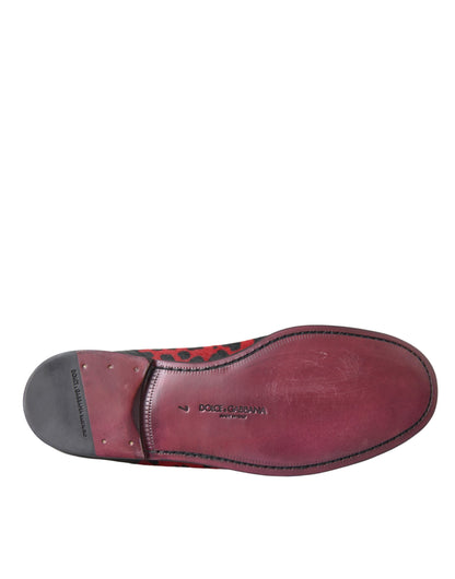 Red Black Leopard DG Loafers Formal Men Shoes - The Luxe Alliance