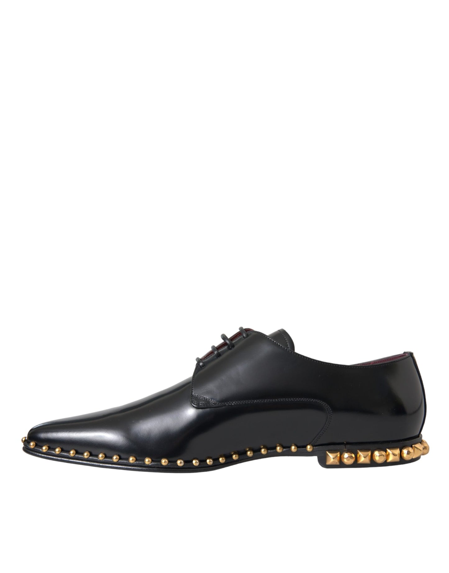 Black Leather Gold Studded Derby Dress Shoes - The Luxe Alliance