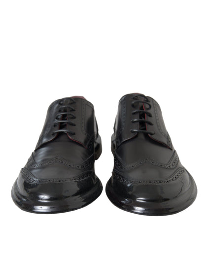  - Black Leather Oxford Wingtip Formal Men Shoes