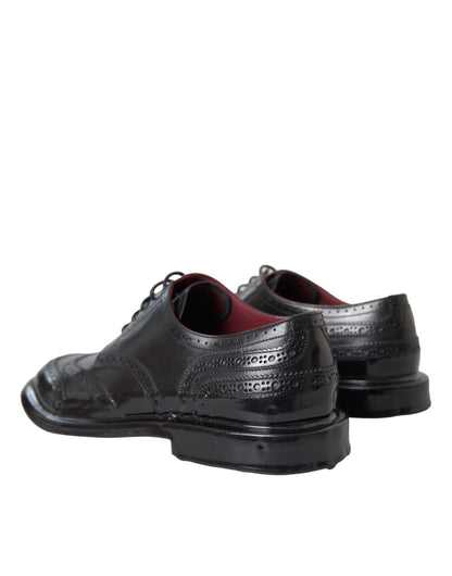  - Black Leather Oxford Wingtip Formal Men Shoes