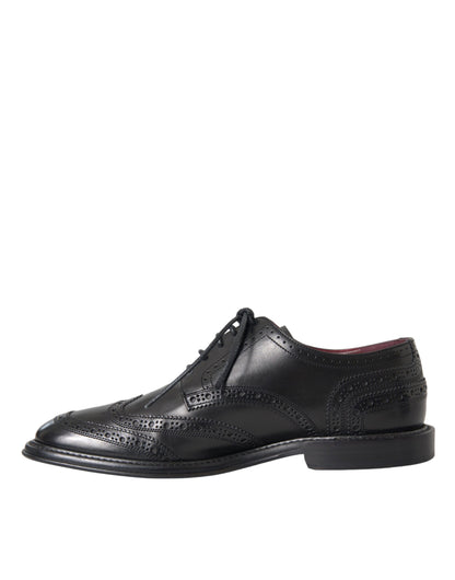  - Black Leather Oxford Wingtip Formal Men Shoes