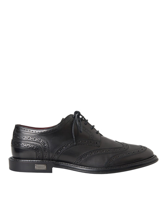  - Black Leather Oxford Wingtip Formal Men Shoes