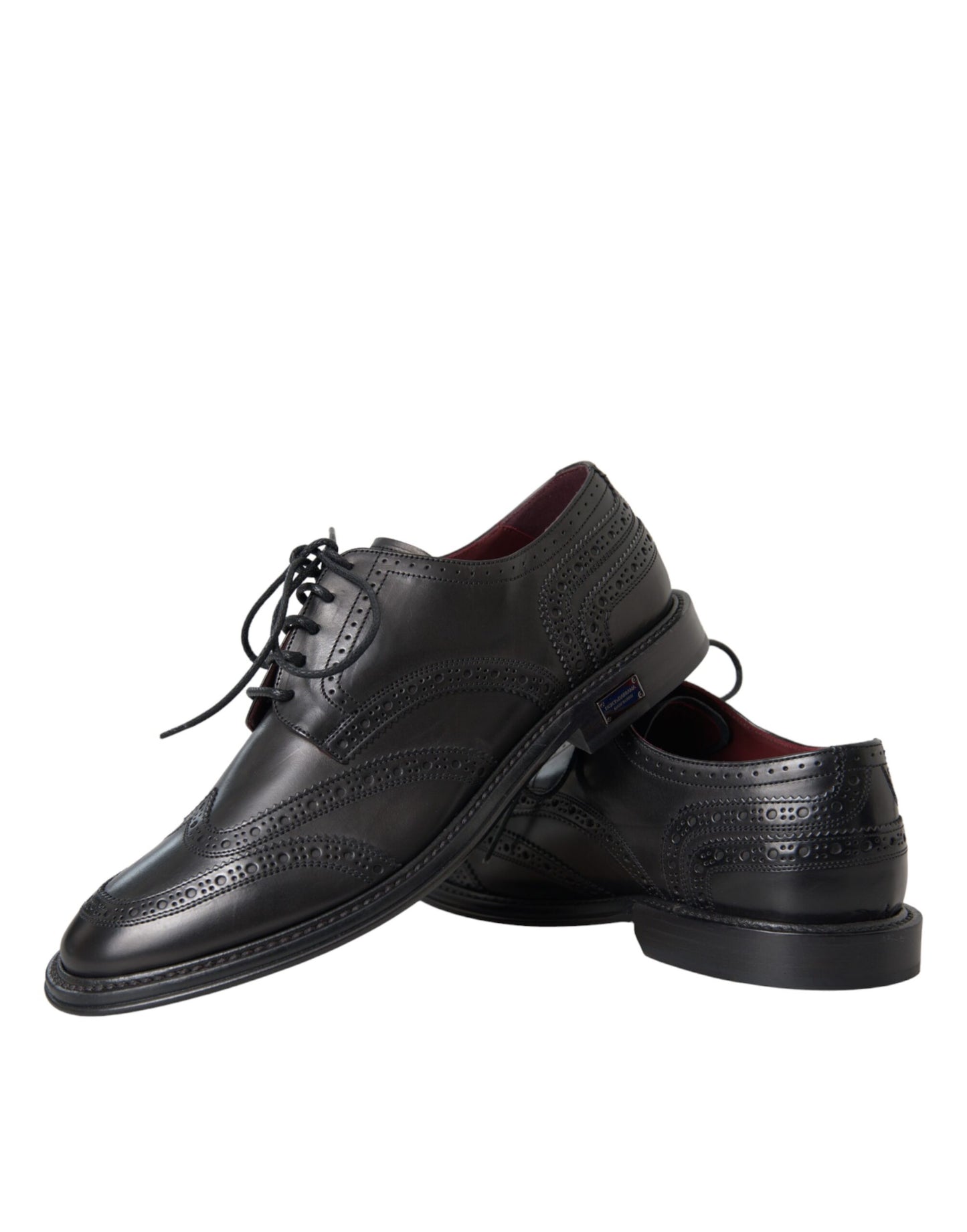  - Black Leather Oxford Wingtip Formal Men Shoes