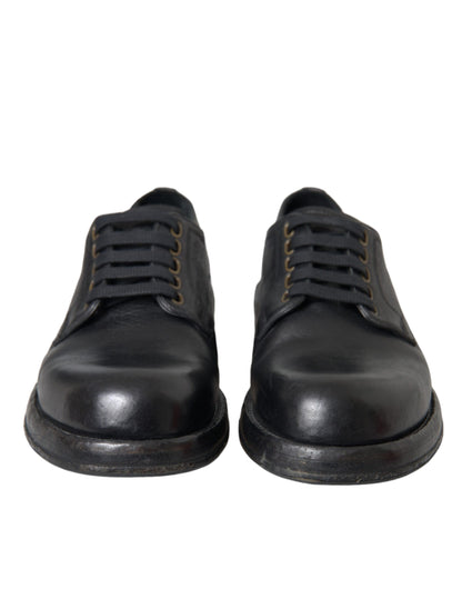  - Black Horse Leather Derby Men Dress Shoes