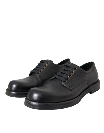  - Black Horse Leather Derby Men Dress Shoes