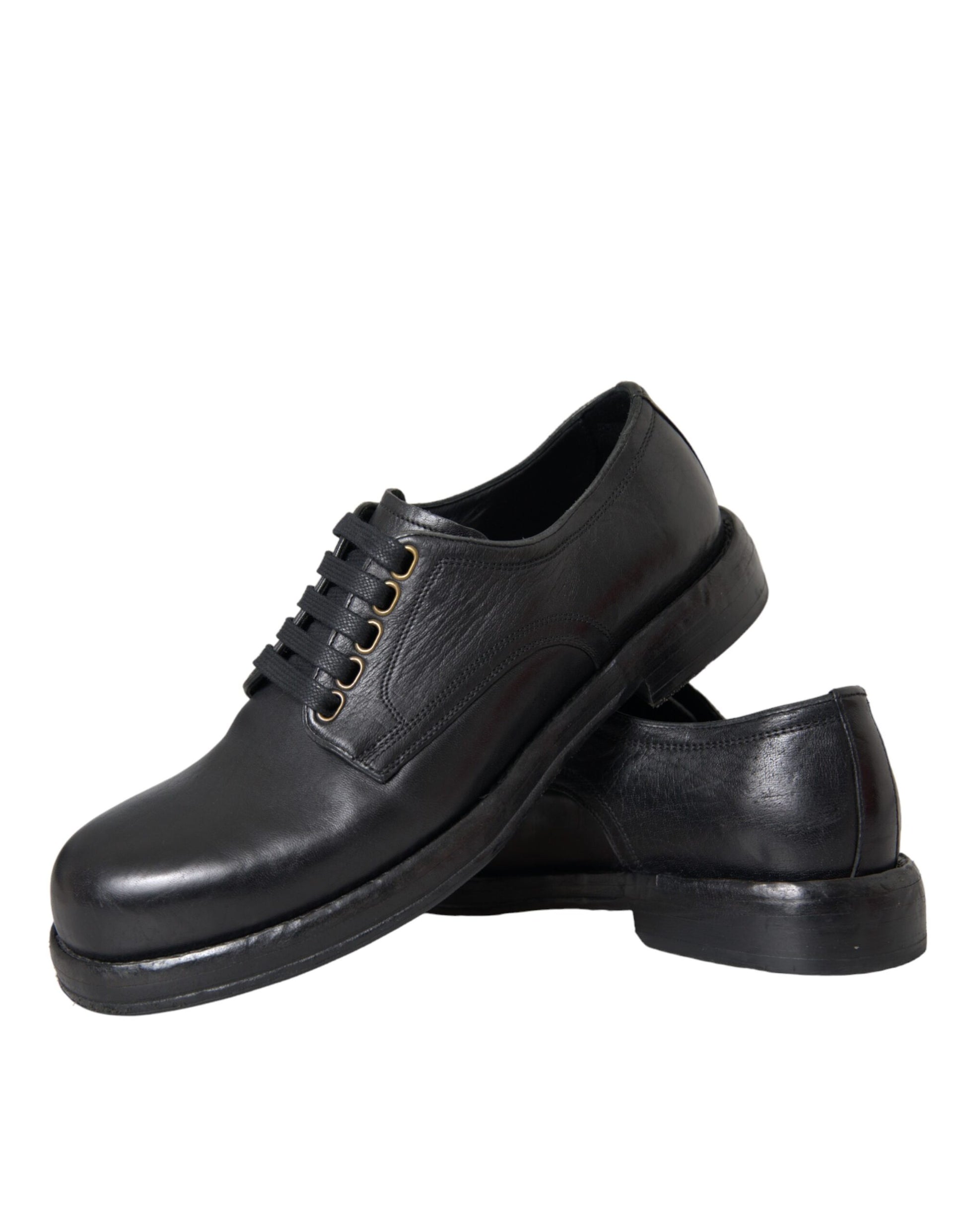 Black Horse Leather Derby Men Dress Shoes