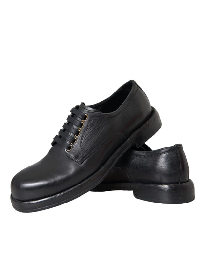  - Black Horse Leather Derby Men Dress Shoes