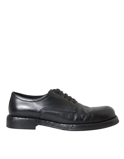  - Black Horse Leather Derby Men Dress Shoes