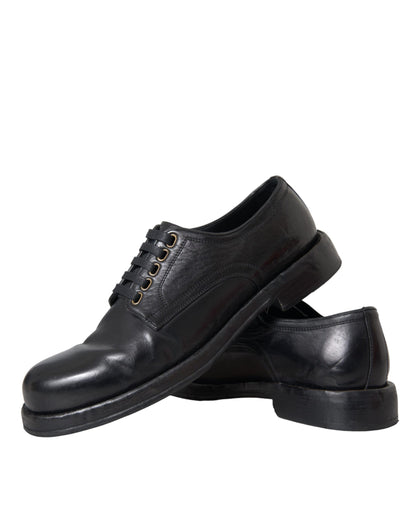  - Black Horse Leather Derby Men Dress Shoes