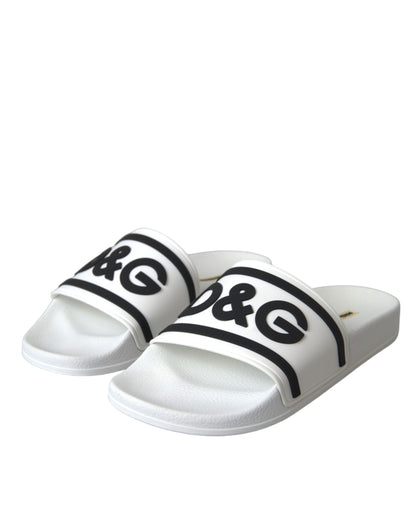  - White Black Sandals Rubber Beachwear Shoes