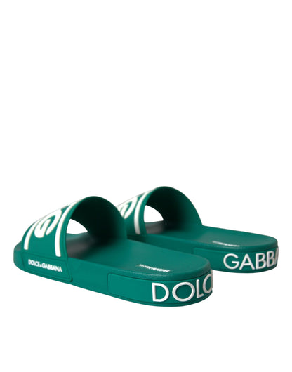  - Green White Sandals Rubber Beachwear Shoes