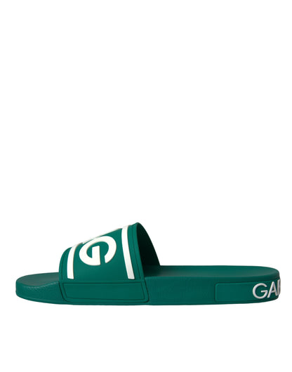  - Green White Sandals Rubber Beachwear Shoes