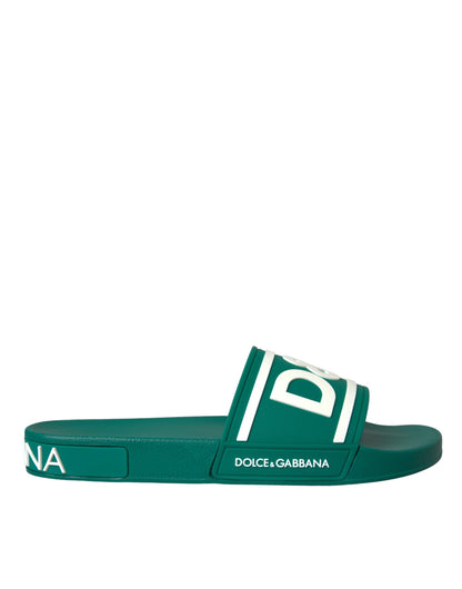  - Green White Sandals Rubber Beachwear Shoes