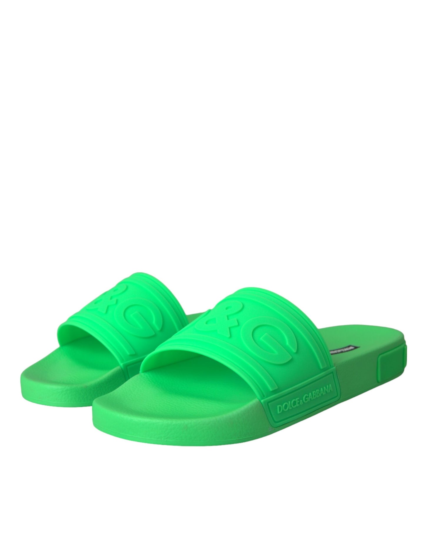  - Green Leather Slides Sandals Beachwear Shoes