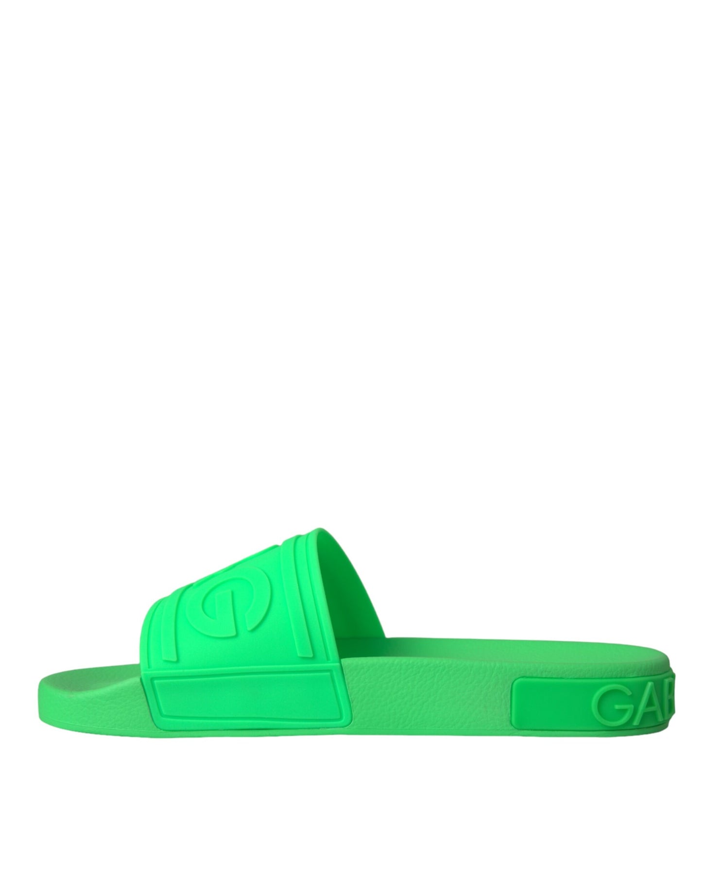  - Green Leather Slides Sandals Beachwear Shoes