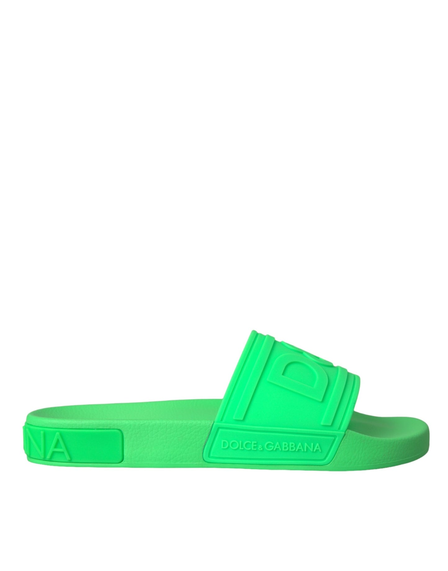  - Green Leather Slides Sandals Beachwear Shoes