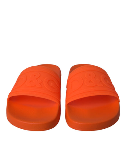  - Orange Rubber Slides Sandals Beachwear Shoes