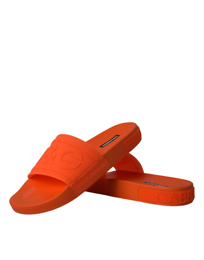  - Orange Rubber Slides Sandals Beachwear Shoes