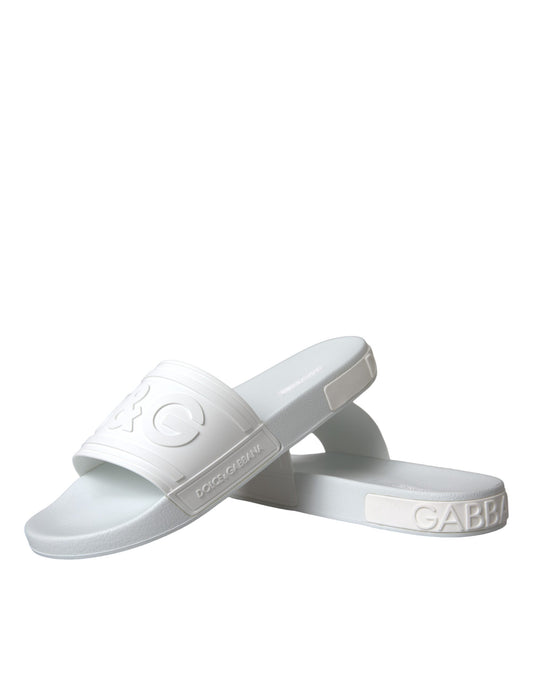  - White Rubber Slides Sandals Beachwear Shoes