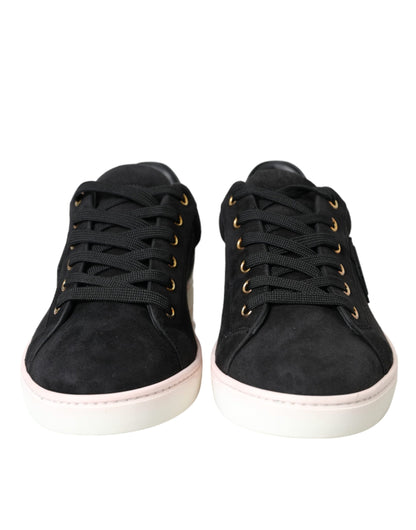  - Black Suede Leather Men Low Top Sneakers Men Shoes