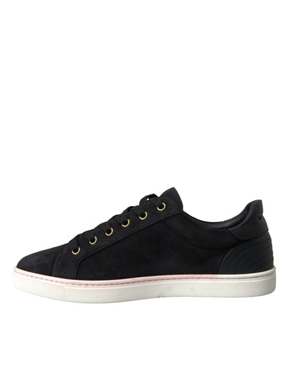  - Black Suede Leather Men Low Top Sneakers Men Shoes