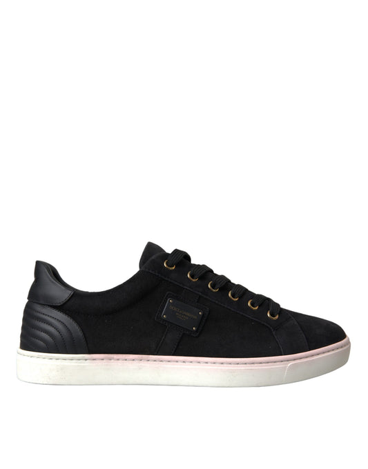  - Black Suede Leather Men Low Top Sneakers Men Shoes