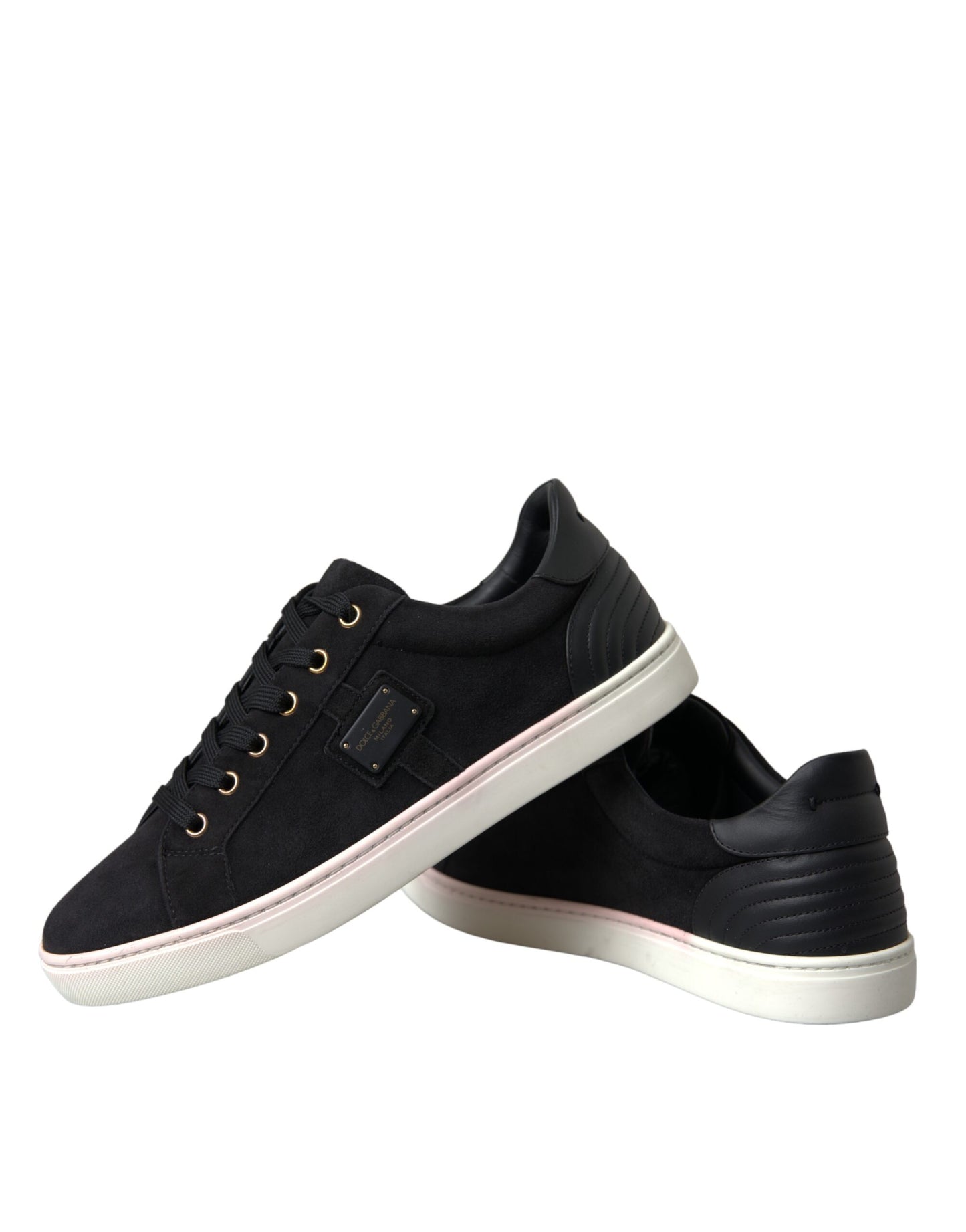  - Black Suede Leather Men Low Top Sneakers Men Shoes