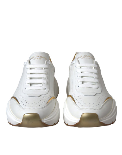 White Gold DAYMASTER Leather Sneakers Shoes - The Luxe Alliance