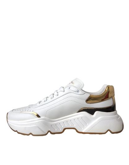 White Gold DAYMASTER Leather Sneakers Shoes - The Luxe Alliance