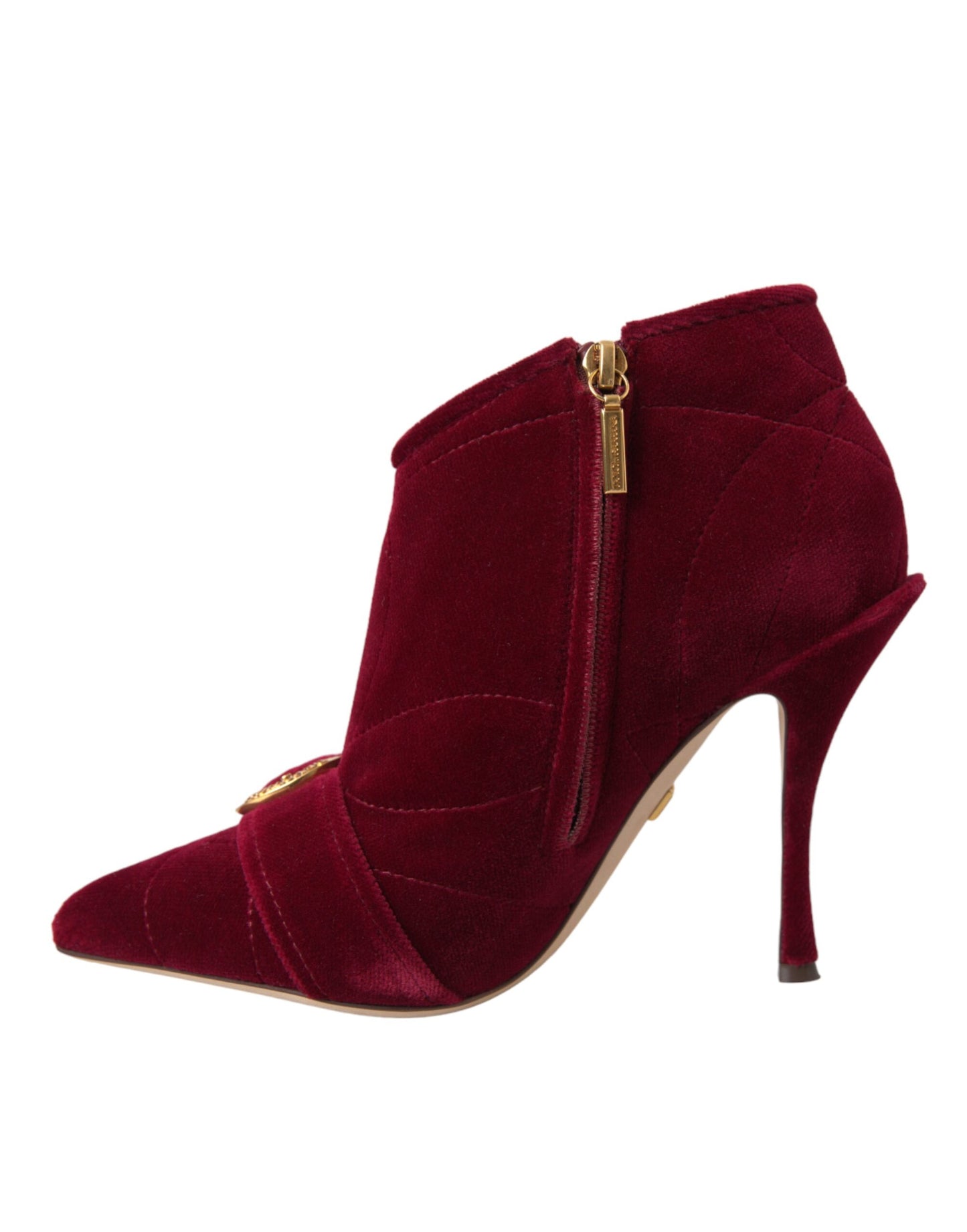 Devotion Buckle Booties in Dark Red Velvet