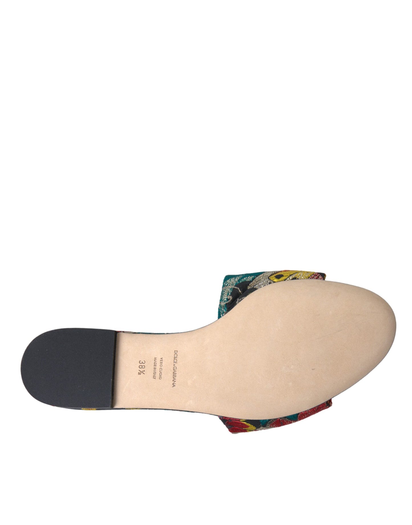  - Multicolor Floral Brocade Logo Flats Sandals Shoes