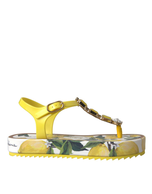  - Yellow Lemon Beachwear Flats Sandals Shoes